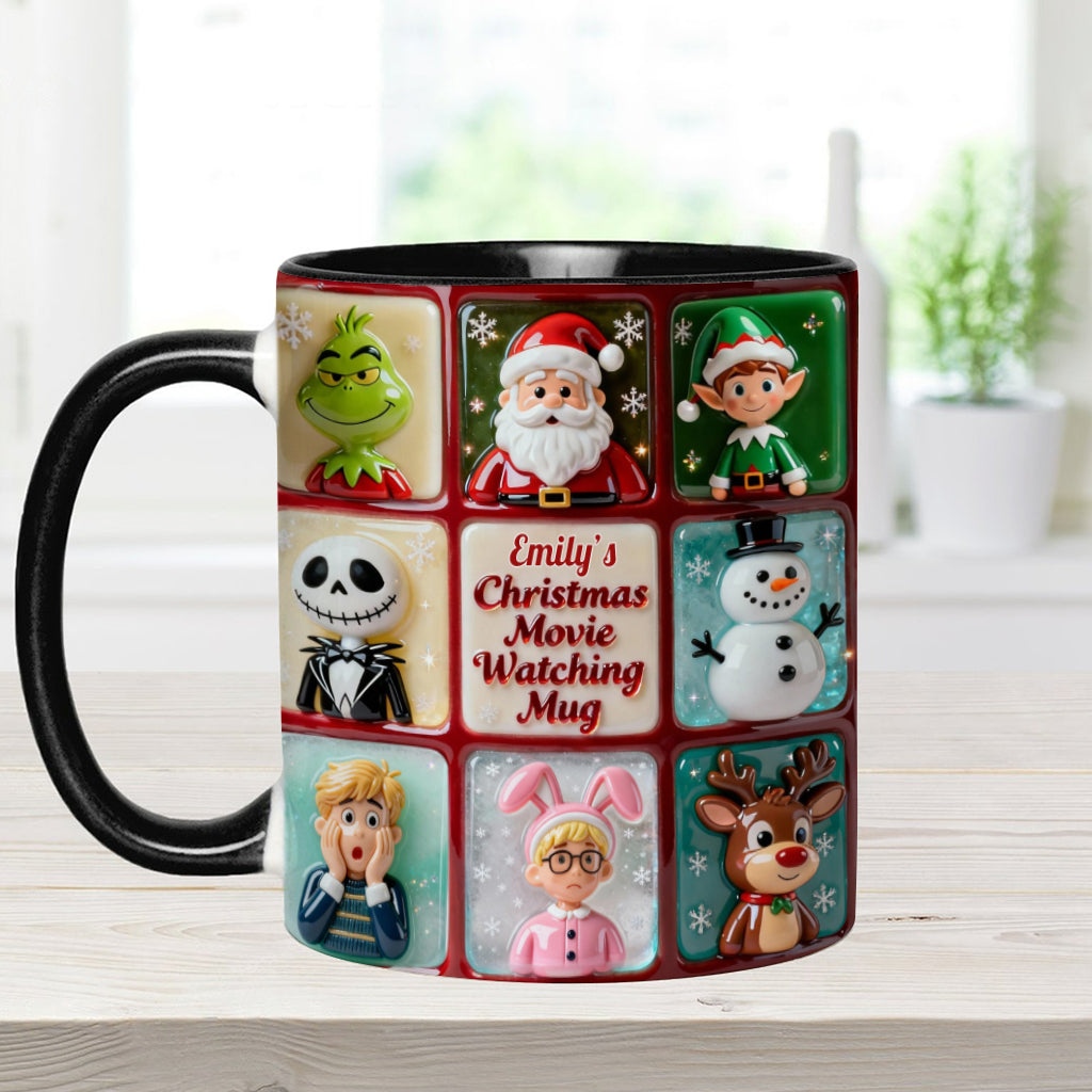 Christmas Movie Watching Mug - Personalized Accent Mug