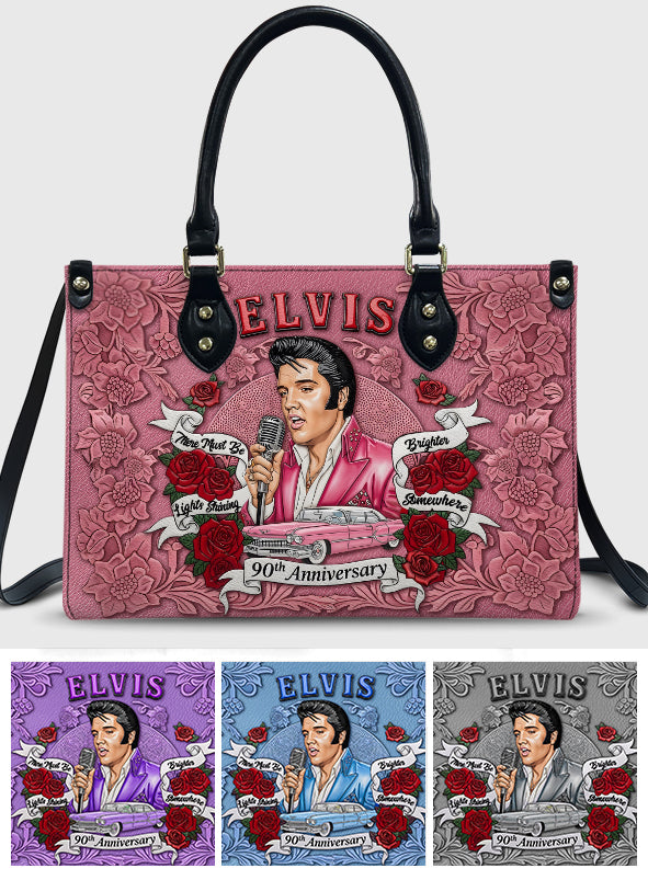 Il doit y avoir des lumières qui brillent plus fort quelque part - Sac à main en cuir personnalisé Roi du Rock and Roll