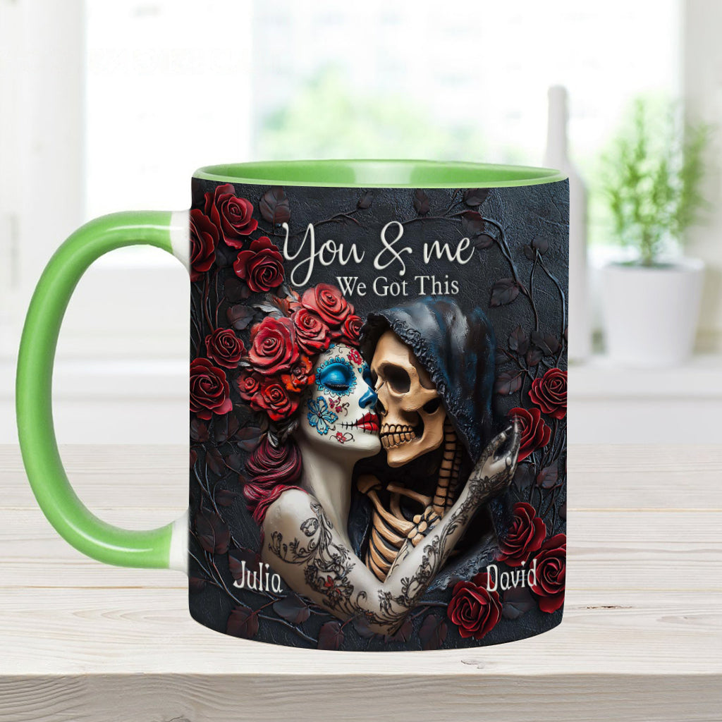Toi et moi, on gère ! - Mug personnalisé à motif tête de mort