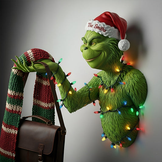 Merry Grinchmas - Personalized Stole Christmas Shaped Hanging Organizer