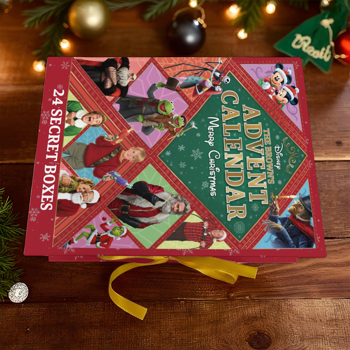 Christmas Movie Advent Calender - Personalized Christmas Folded Advent Calendar With Ornaments