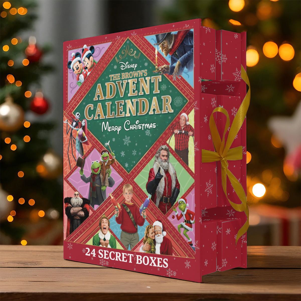 Christmas Movie Advent Calender - Personalized Christmas Folded Advent Calendar With Ornaments