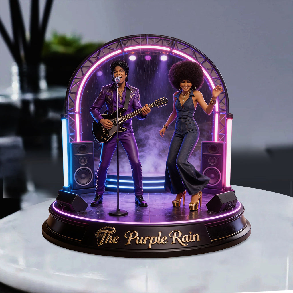 Le violet sous la pluie - Plaque acrylique personnalisée de forme sur mesure