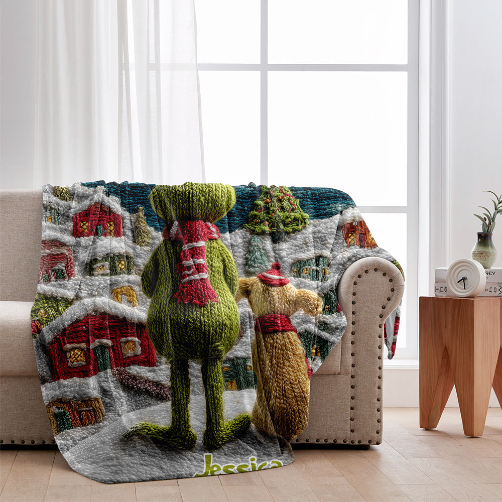 Merry Greenmas - Personalized Stole Christmas Blanket