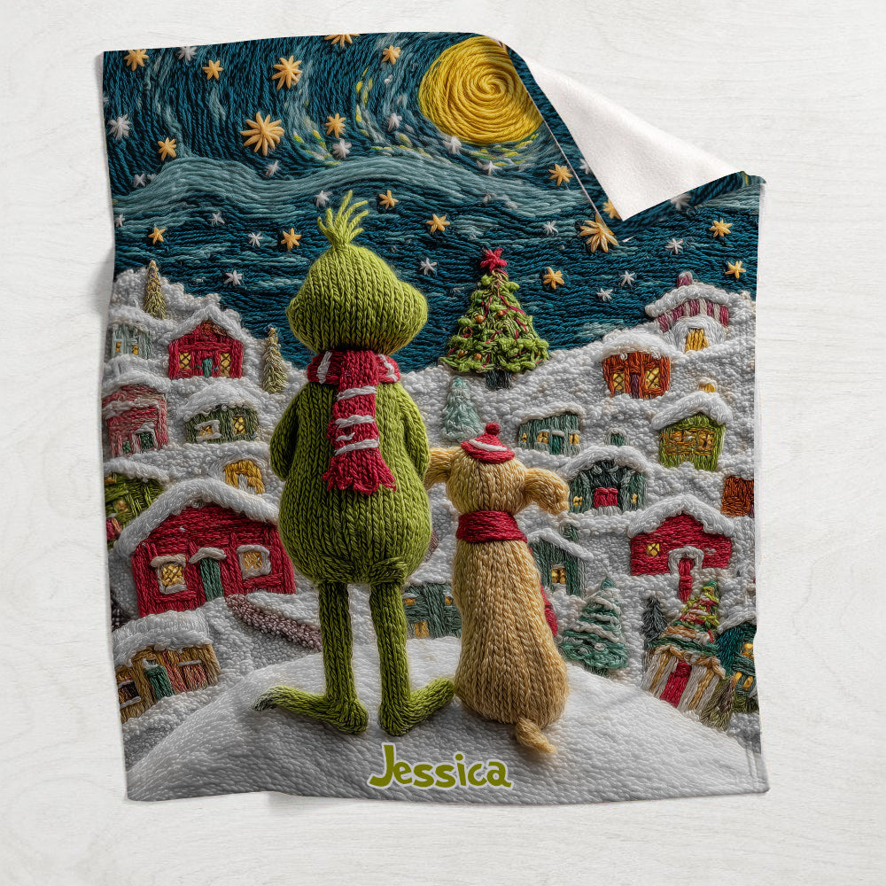 Merry Greenmas - Personalized Stole Christmas Blanket