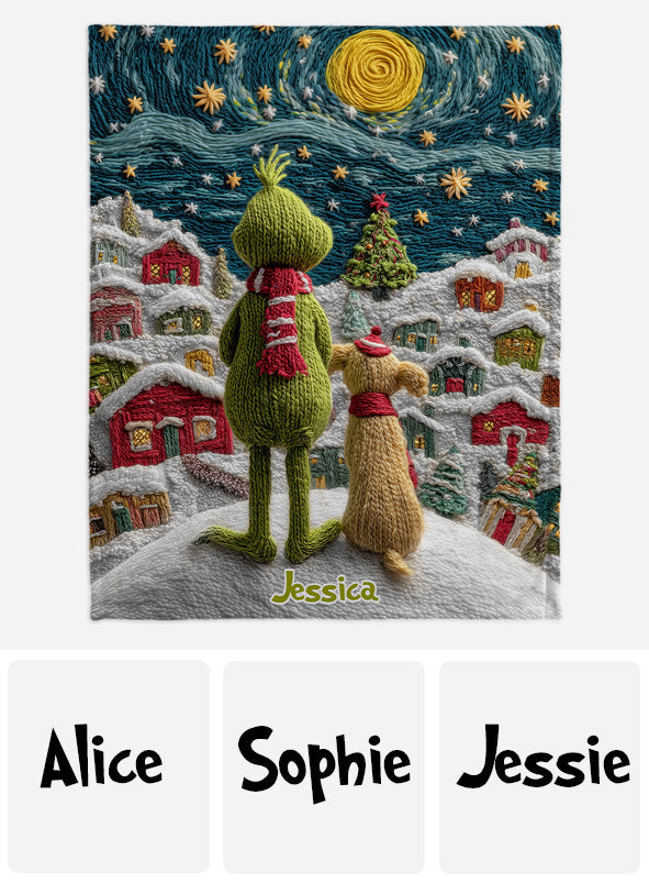 Merry Greenmas - Personalized Stole Christmas Blanket
