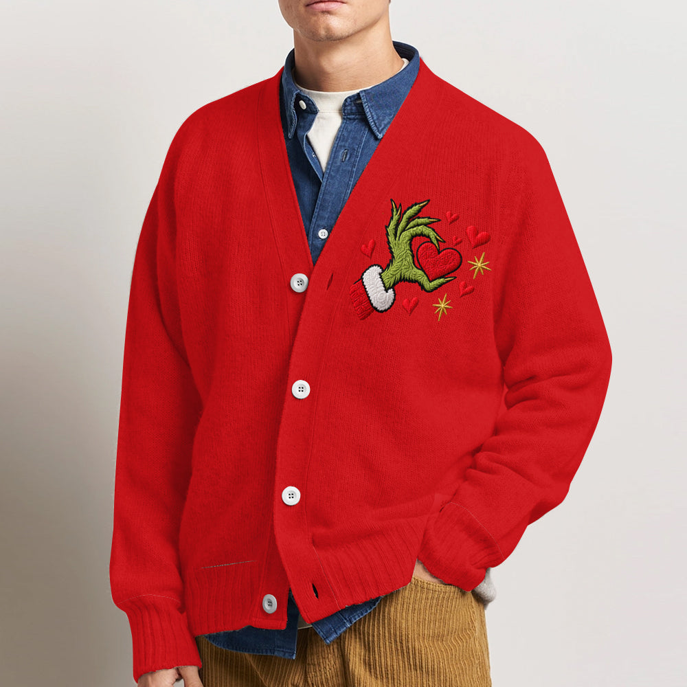 Hearts Growing Together - Personalized Stole Christmas Cardigan Sweater
