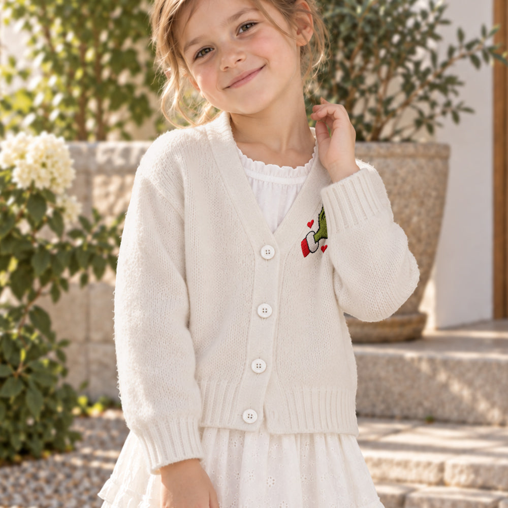 Hearts Growing Together - Personalized Stole Christmas Cardigan Sweater