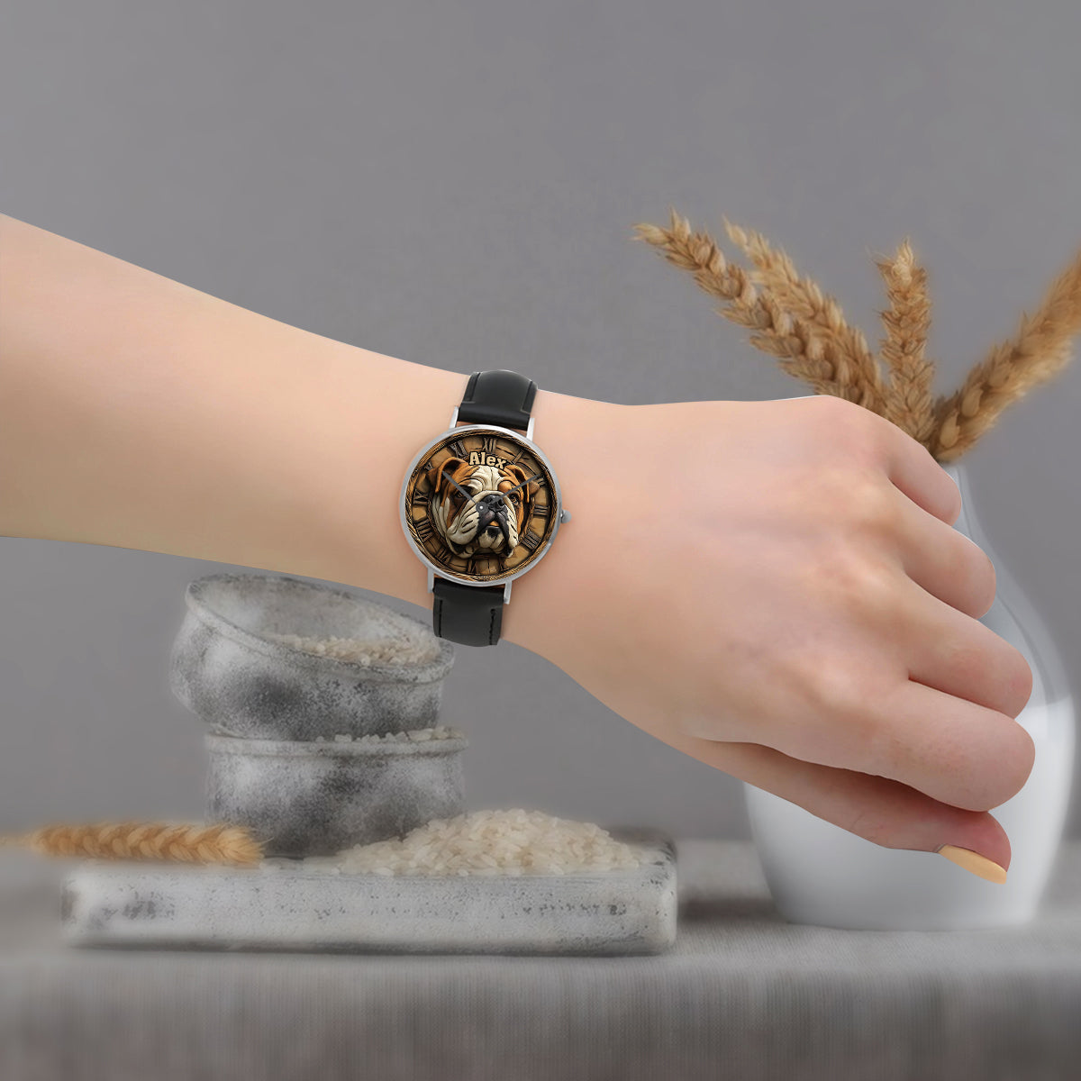 Montre-bracelet personnalisée pour chien Brave Bulldog