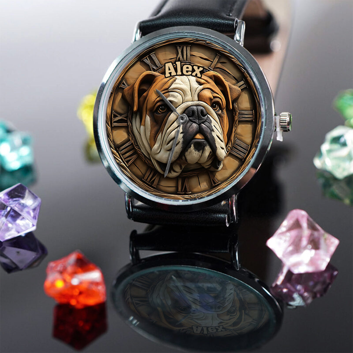 Montre-bracelet personnalisée pour chien Brave Bulldog