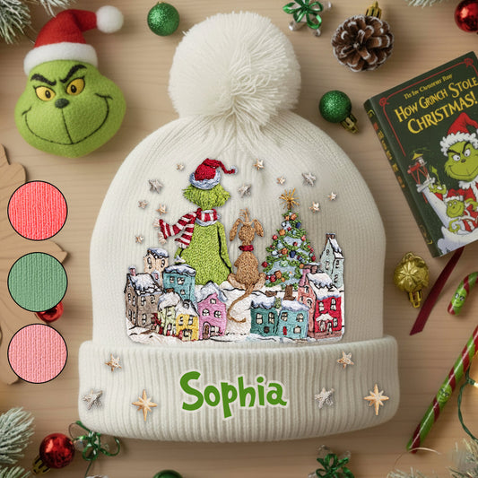 Merry Grinchmas - Personalized Stole Christmas Beanie Hat