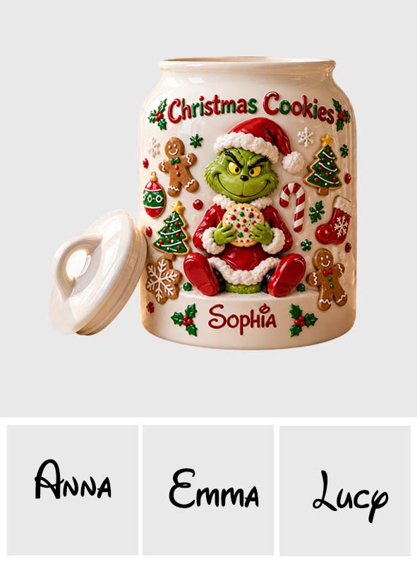 Merry Christmas - Personalized Stole Christmas Cookie Jar