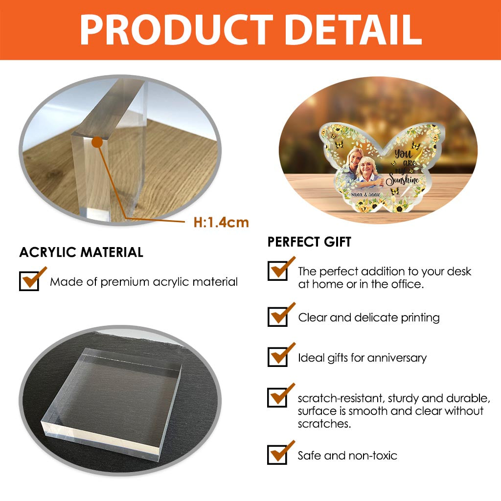 You Are My Sunshine - Personalized Mother Custom Shaped Acrylic Plaque