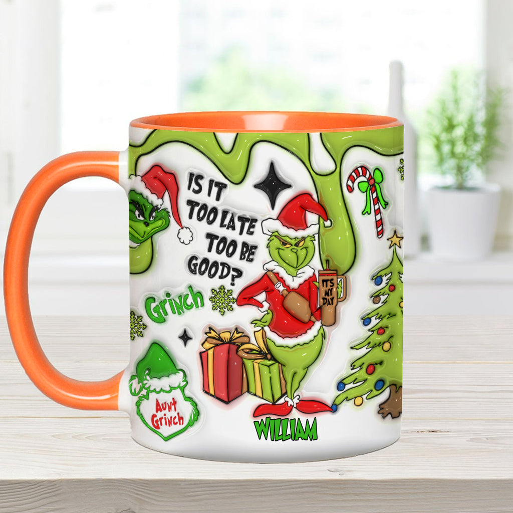 Est-il trop tard pour être sage ? - Mug décoratif de Noël personnalisé avec étole