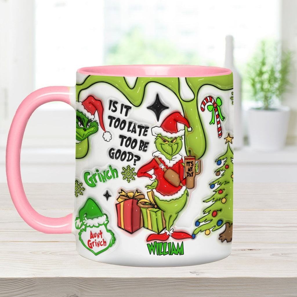 Est-il trop tard pour être sage ? - Mug décoratif de Noël personnalisé avec étole