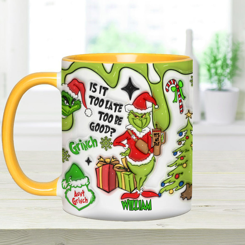 Est-il trop tard pour être sage ? - Mug décoratif de Noël personnalisé avec étole
