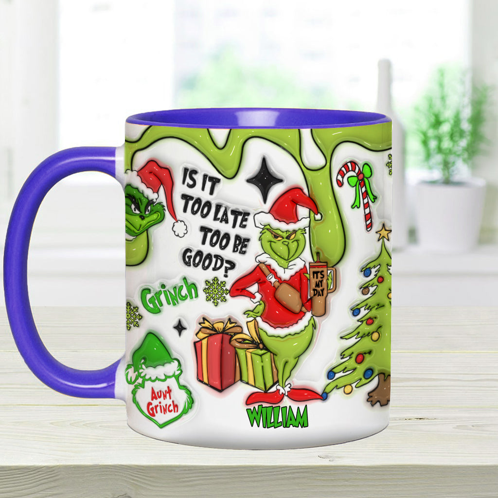 Est-il trop tard pour être sage ? - Mug décoratif de Noël personnalisé avec étole