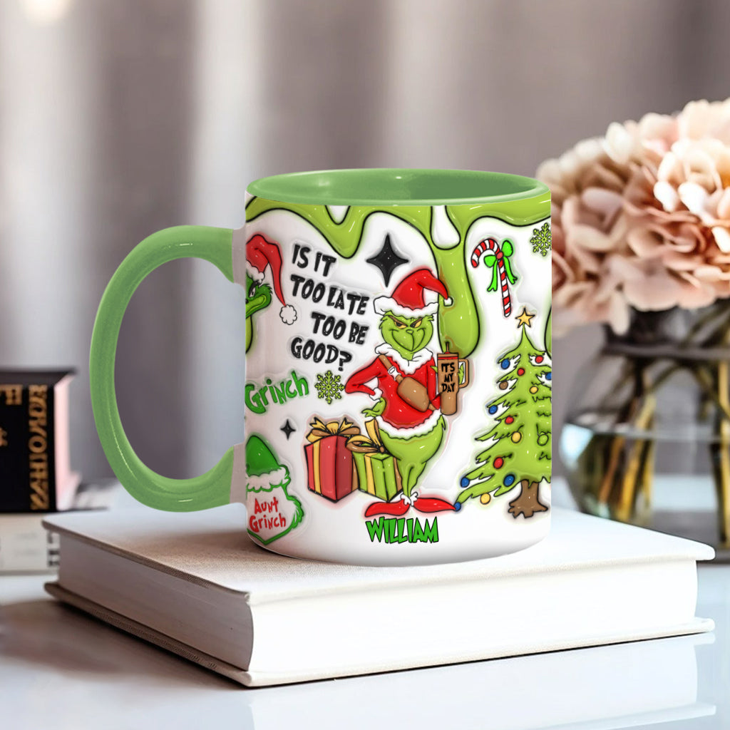 Est-il trop tard pour être sage ? - Mug décoratif de Noël personnalisé avec étole
