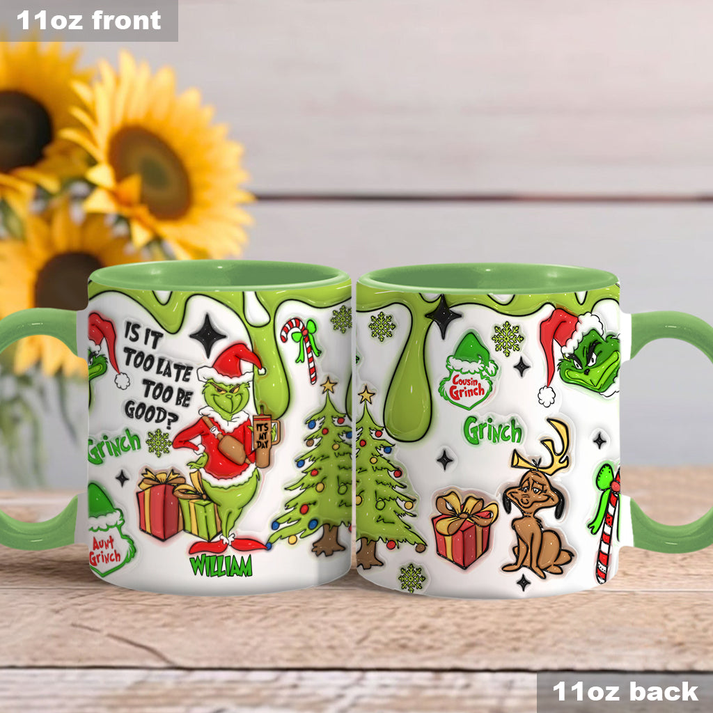 Est-il trop tard pour être sage ? - Mug décoratif de Noël personnalisé avec étole