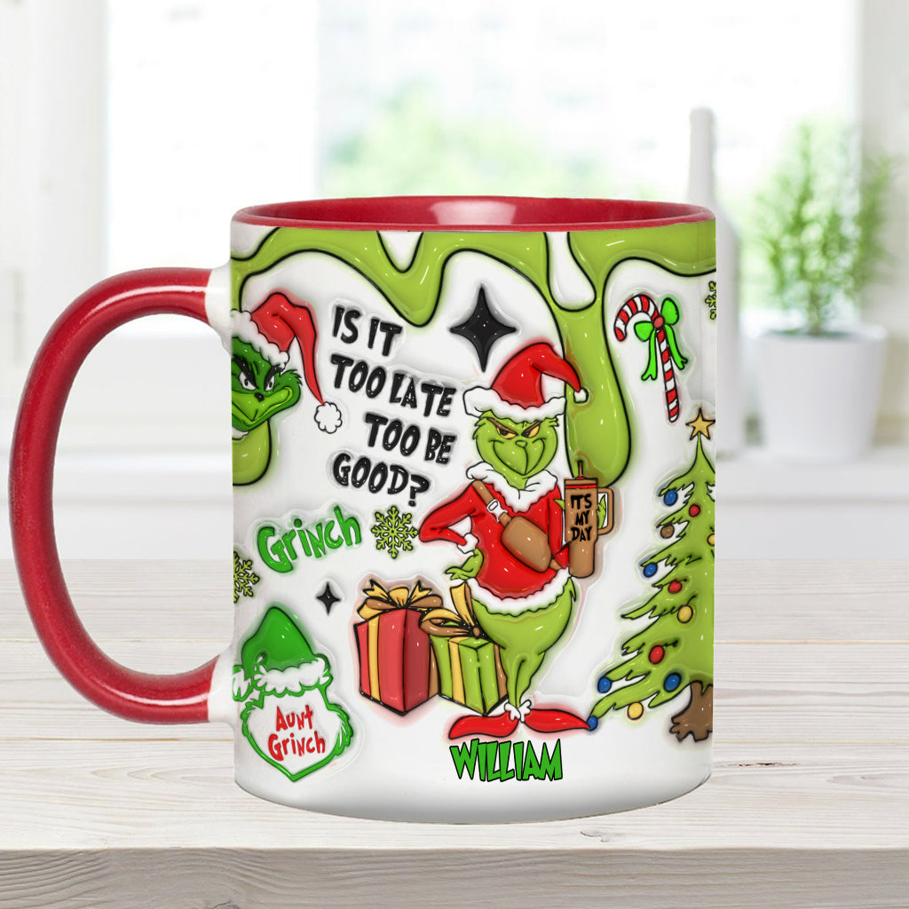 Est-il trop tard pour être sage ? - Mug décoratif de Noël personnalisé avec étole