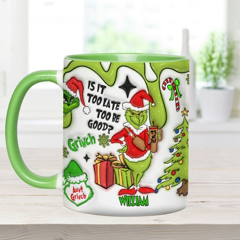 Est-il trop tard pour être sage ? - Mug décoratif de Noël personnalisé avec étole