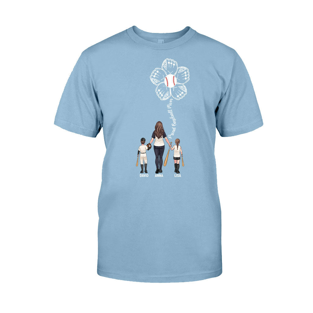 Proud Baseball Mom - Personalized Baseball T-shirt And Hoodie