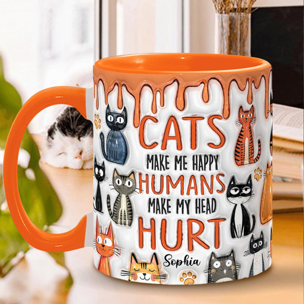 Les chats me rendent heureuse - Mug personnalisé à motif chat