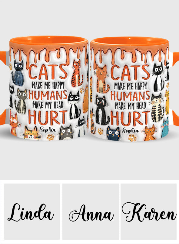 Les chats me rendent heureuse - Mug personnalisé à motif chat