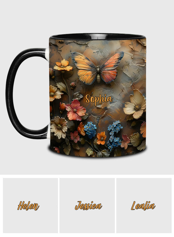 Mug personnalisé à motif papillon - Rose et papillon chics