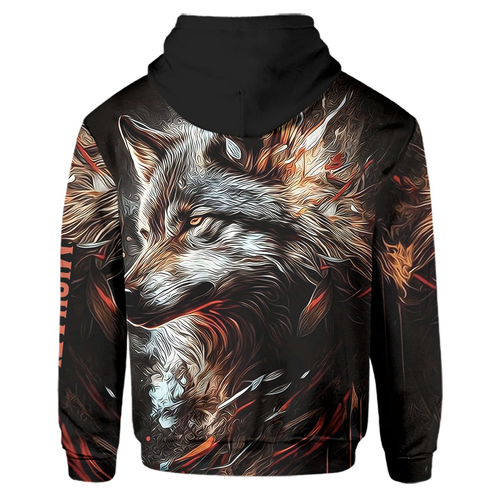 Strong Wolf - Personalized Wolf Hoodie and Sweatpants