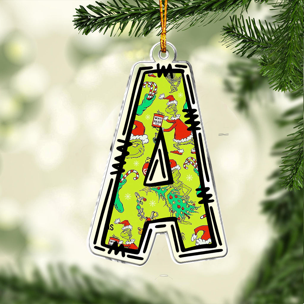 Grinchy Letter - Personalized Stole Christmas Custom Shaped Ornament