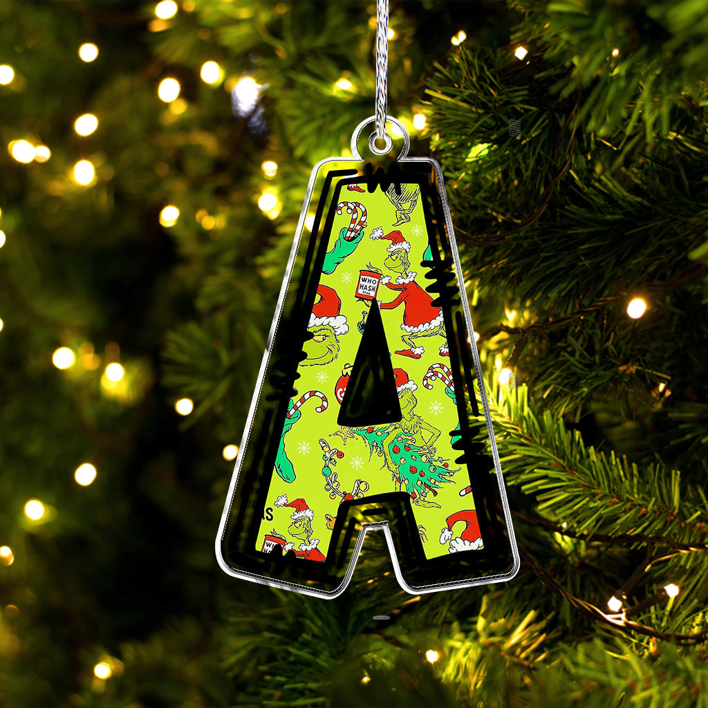 Grinchy Letter - Personalized Stole Christmas Custom Shaped Ornament