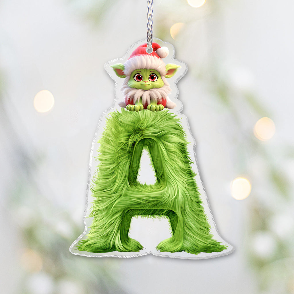 Lettre du Grinch - Ornement de Noël transparent personnalisé en forme d'étole
