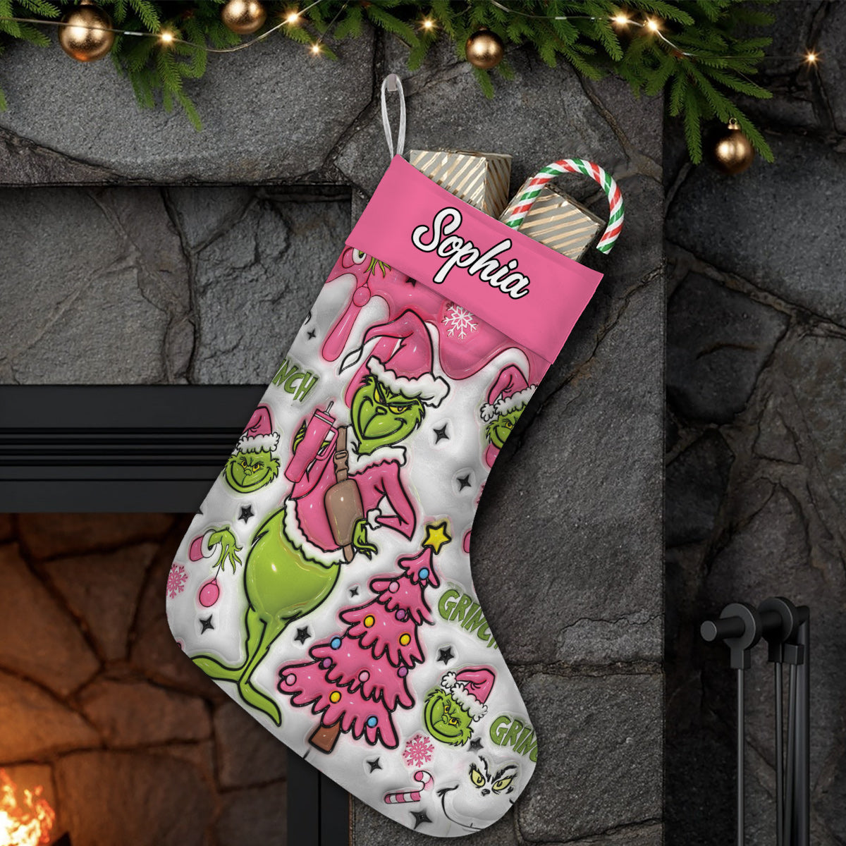 Merry Grinchmas - Personalized Stole Christmas Christmas Stockings
