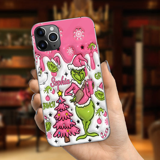 Joyeux Grinchmas - Coque de téléphone personnalisée avec étole de Noël