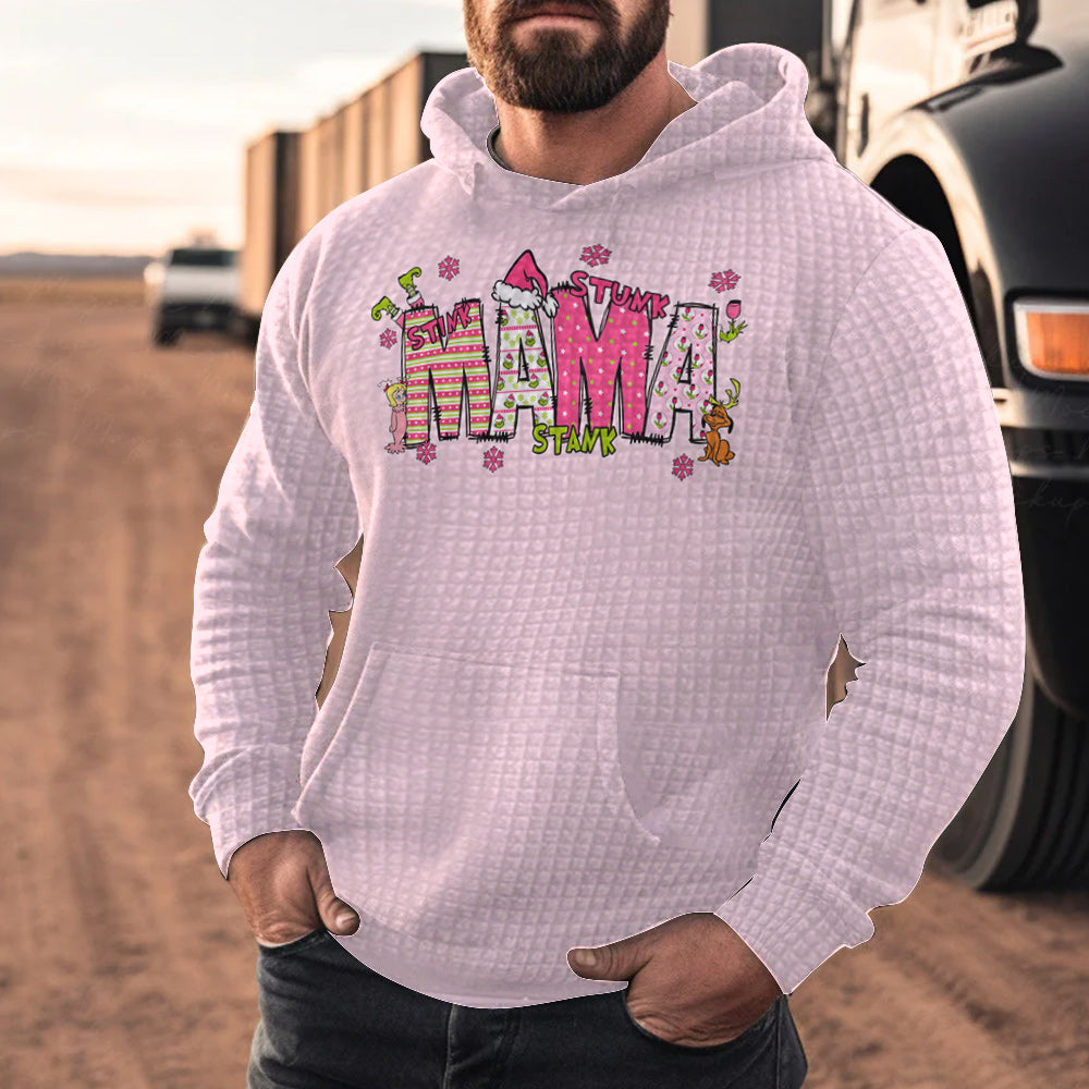 Mama Grinch - Personalized Stole Christmas Waffle Hoodie