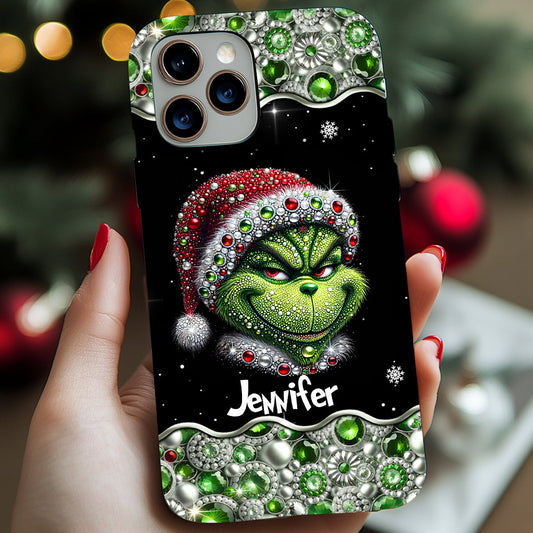 Joyeux Grinchmas - Coque de téléphone personnalisée avec imprimé intégral « Étole de Noël »