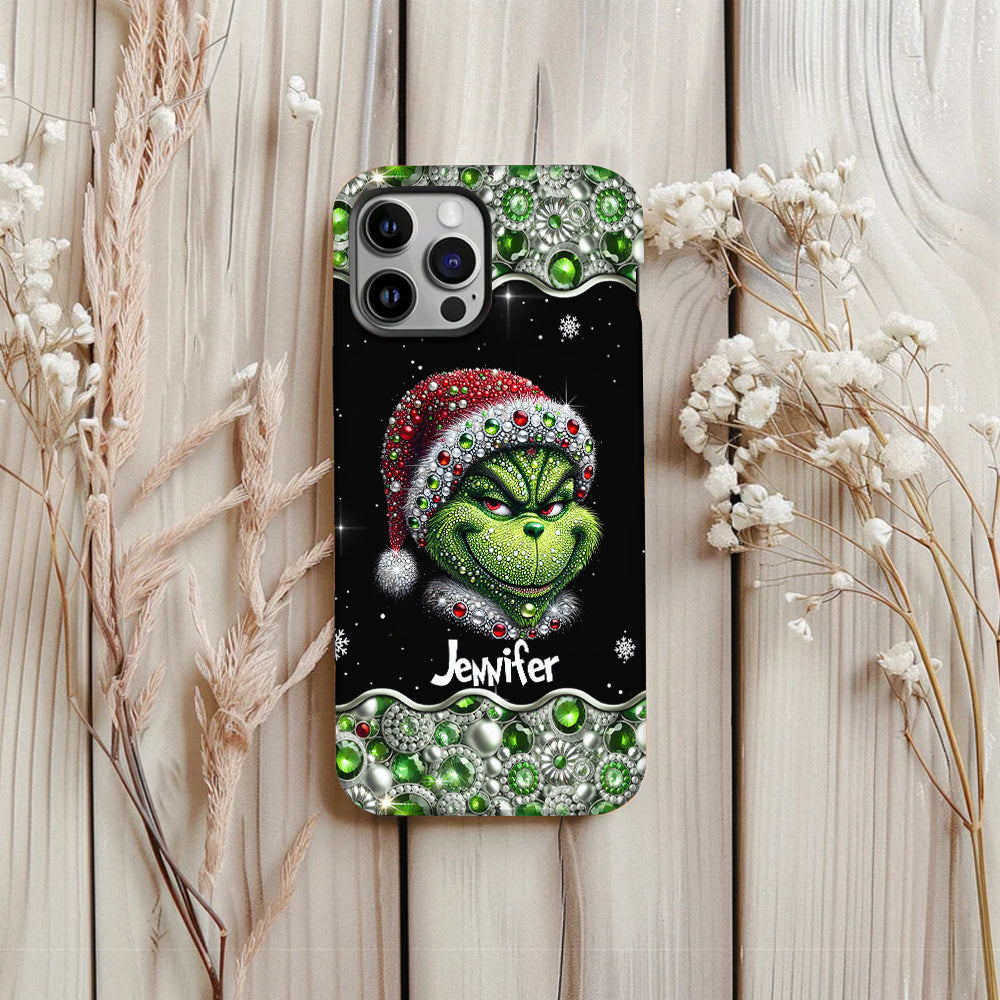 Joyeux Grinchmas - Coque de téléphone personnalisée avec imprimé intégral « Étole de Noël »