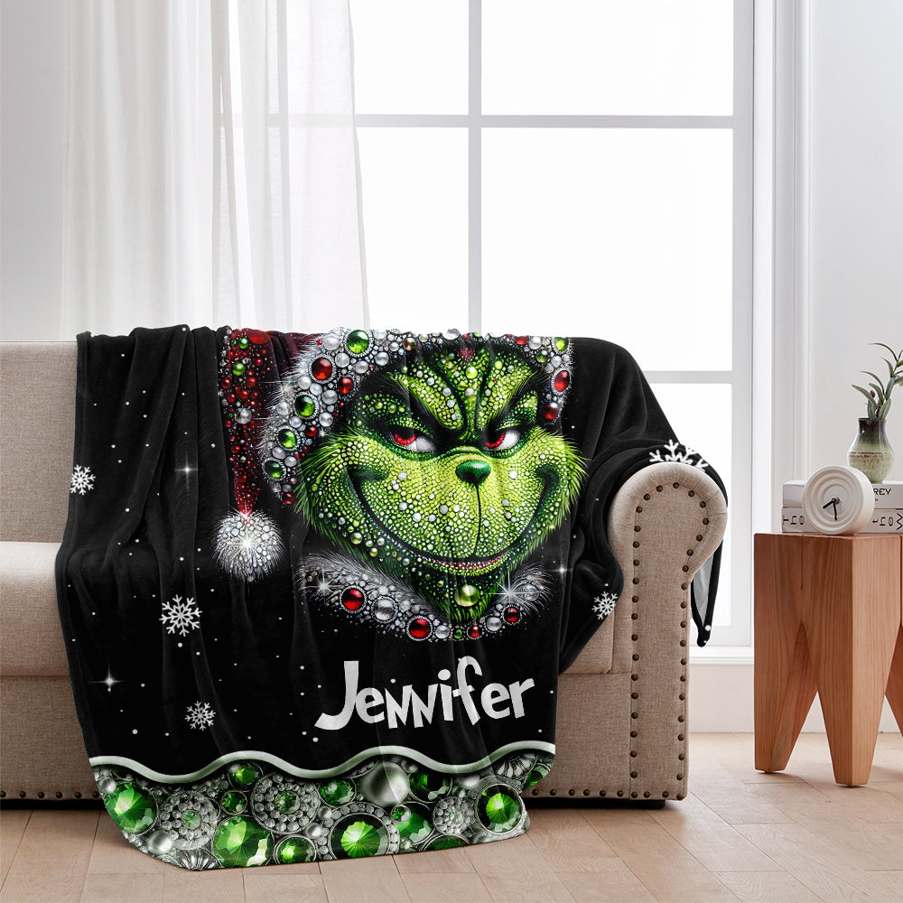 Merry Grinchmas - Personalized Stole Christmas Blanket