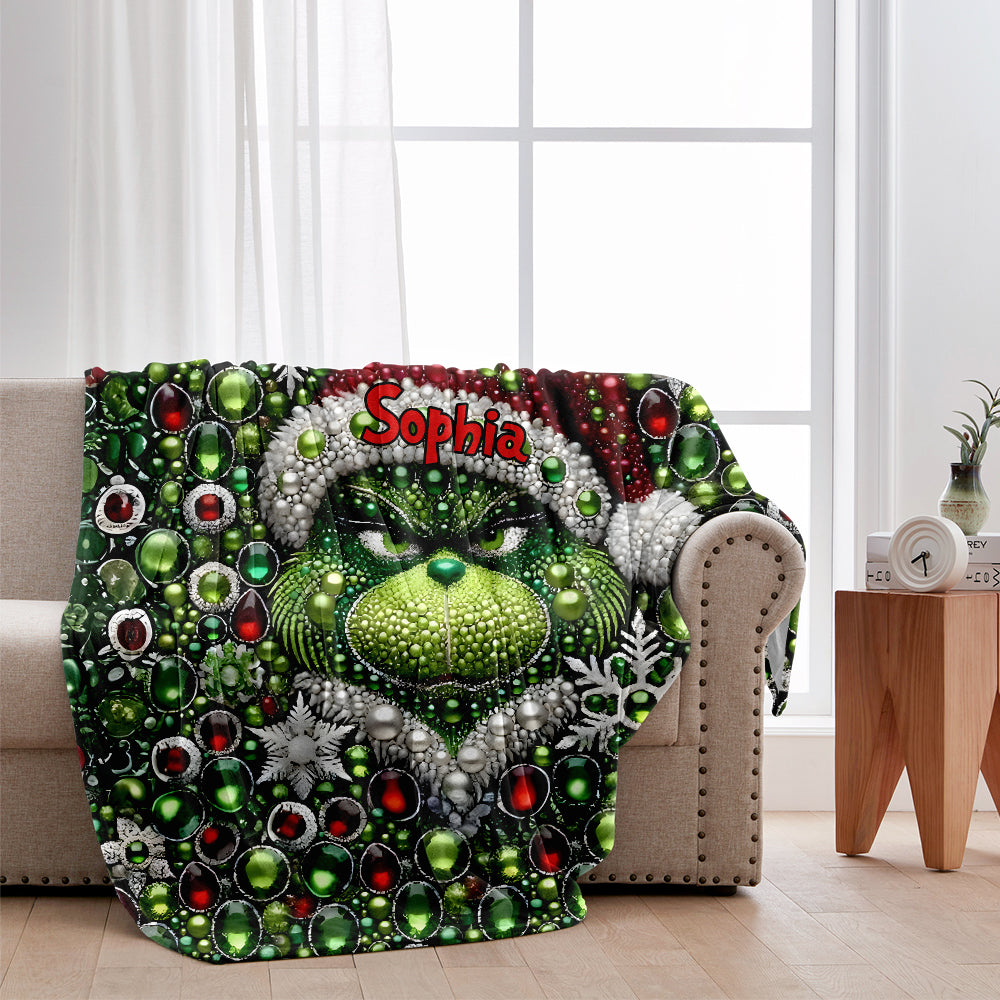 Merry Grinchmas - Personalized Stole Christmas Blanket