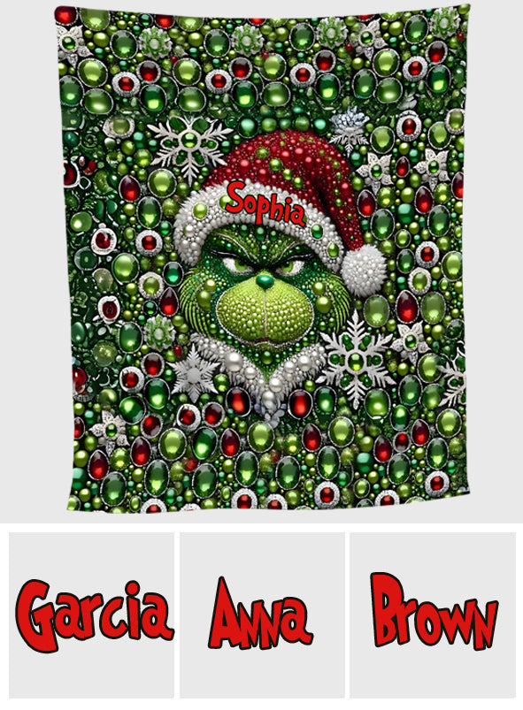 Merry Grinchmas - Personalized Stole Christmas Blanket