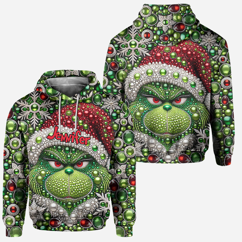 Joyeux Grinchmas ! - Sweat à capuche et legging personnalisés avec étole de Noël