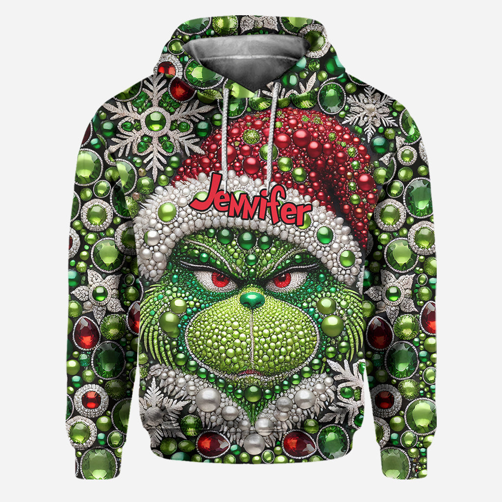 Joyeux Grinchmas ! - Sweat à capuche et legging personnalisés avec étole de Noël