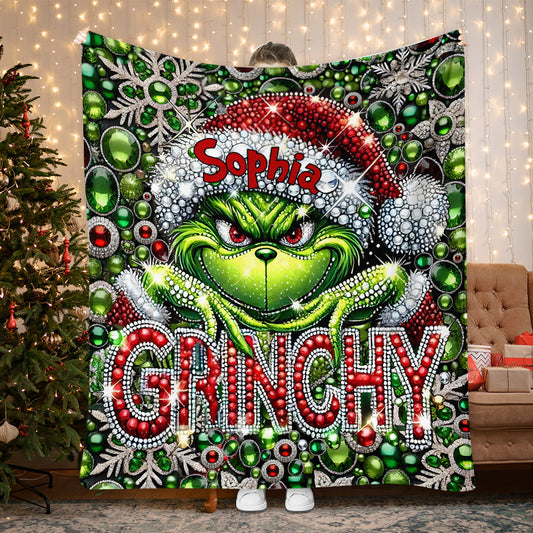 Merry Grinchmas - Personalized Stole Christmas Blanket