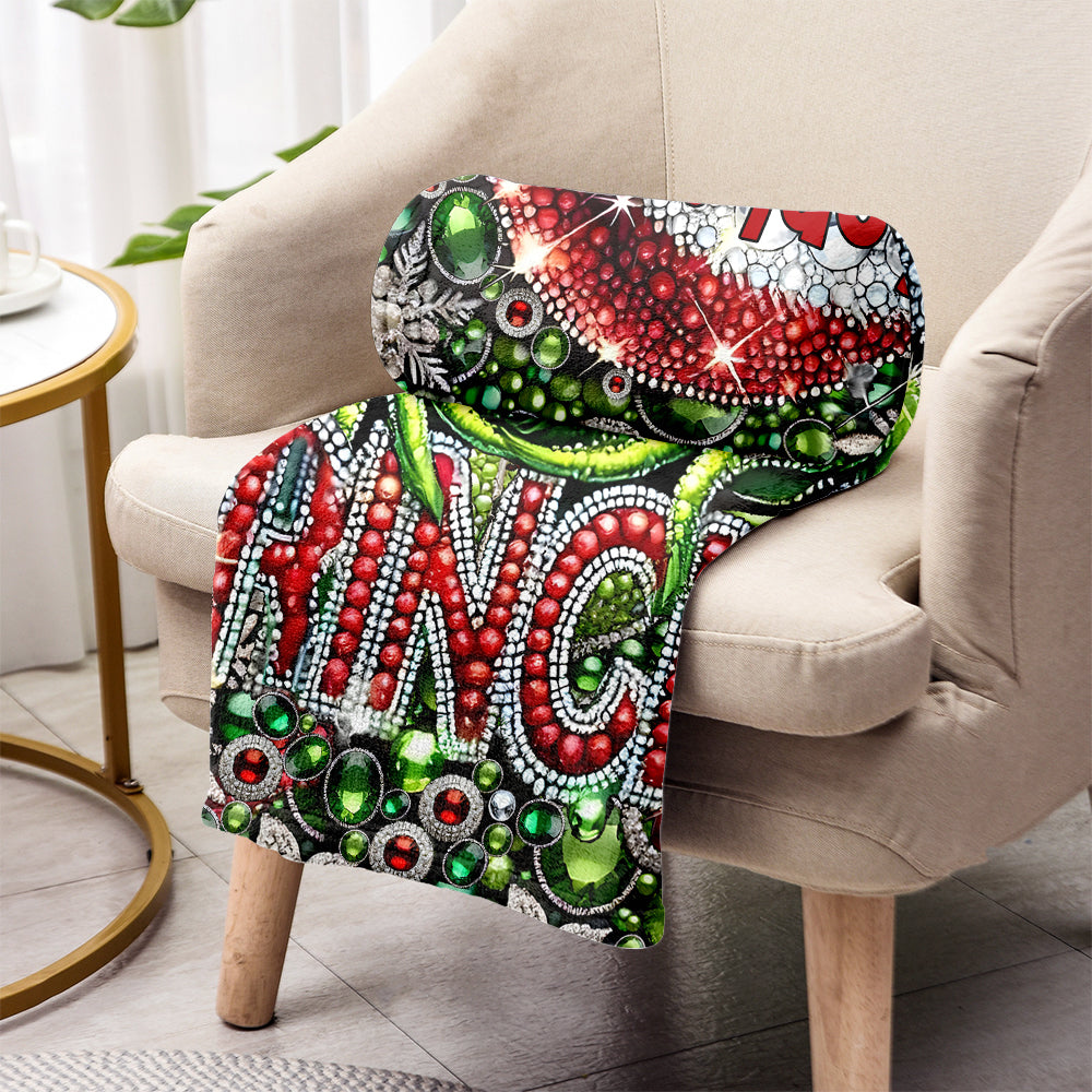Merry Grinchmas - Personalized Stole Christmas Blanket
