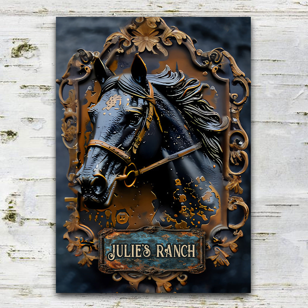 Beautiful Horse - Personalized Horse Rectangle Metal Sign
