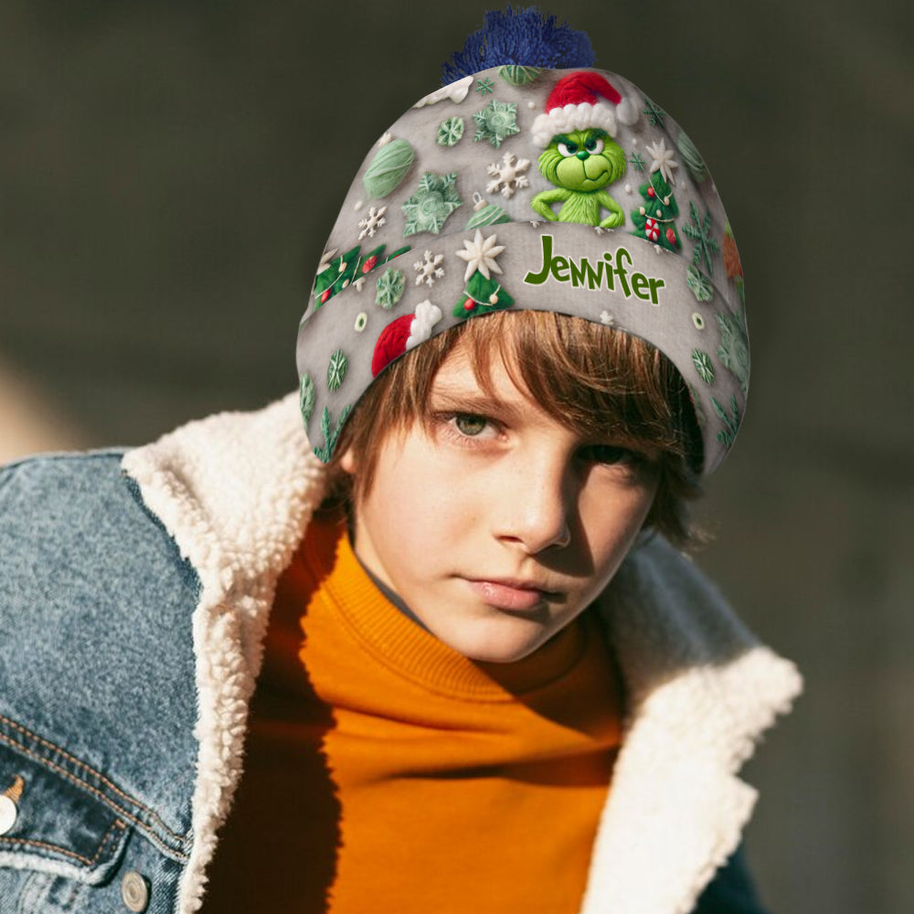 Merry Grinchmas - Personalized Stole Christmas Beanie Hat