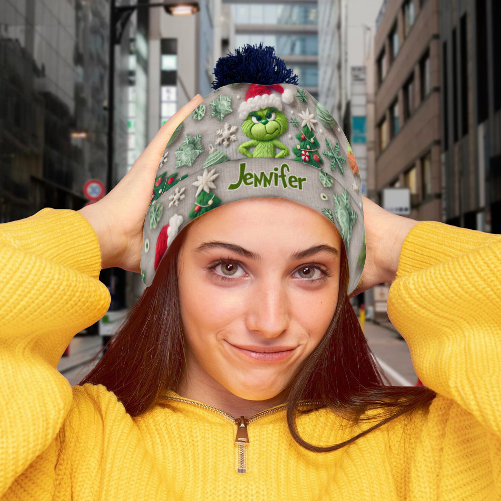 Merry Grinchmas - Personalized Stole Christmas Beanie Hat