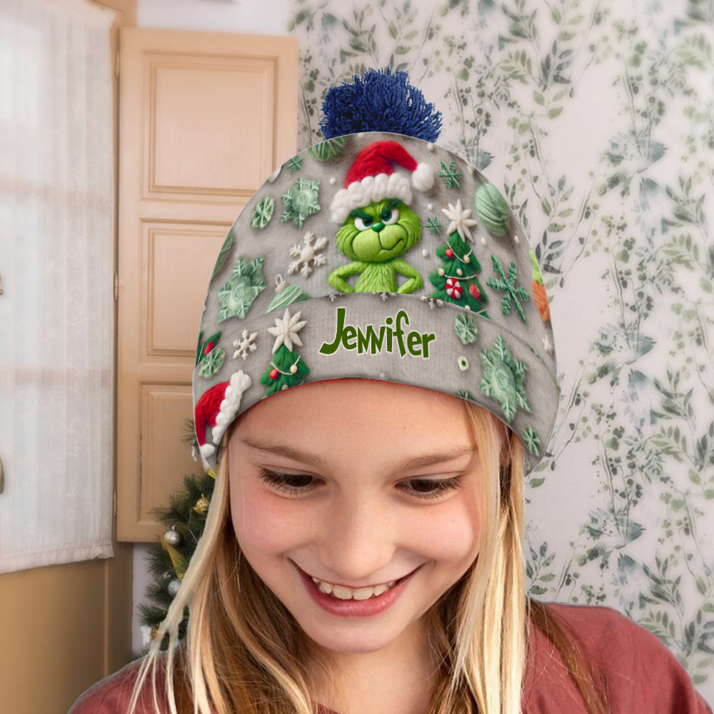 Merry Grinchmas - Personalized Stole Christmas Beanie Hat