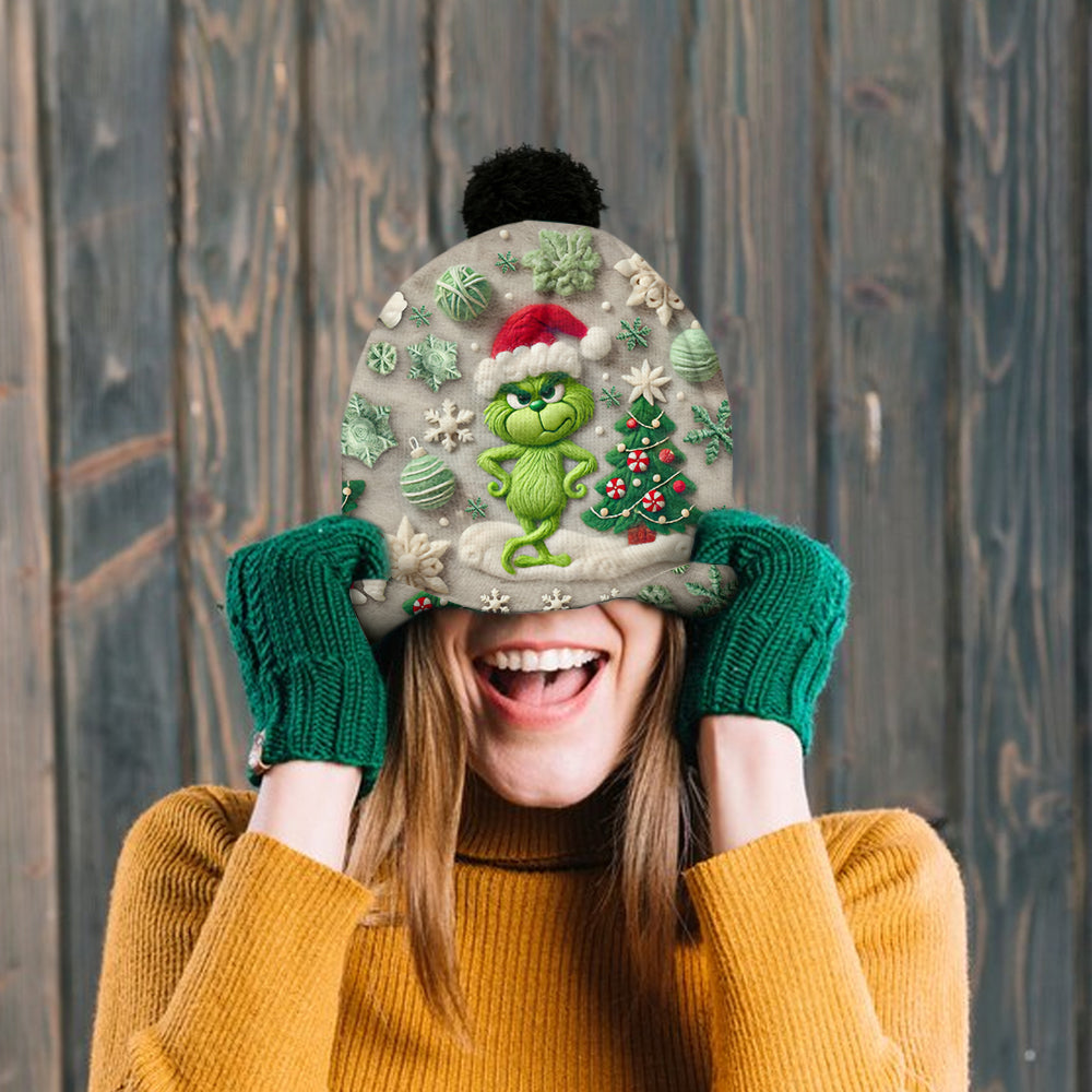 Merry Grinchmas - Personalized Stole Christmas Beanie Hat